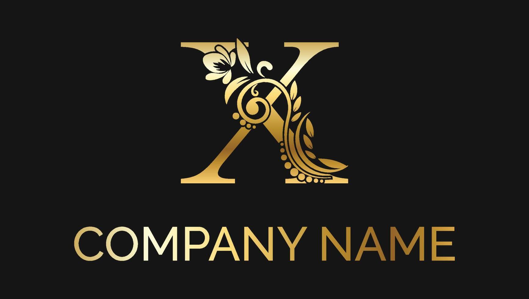 Letter X Luxury Decorative Alphabetic Golden ABC Monogram Logo vector