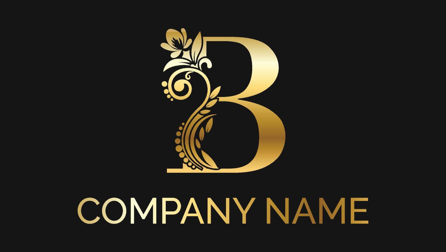 Letter B Luxury Decorative Alphabetic Golden ABC Monogram Logo vector