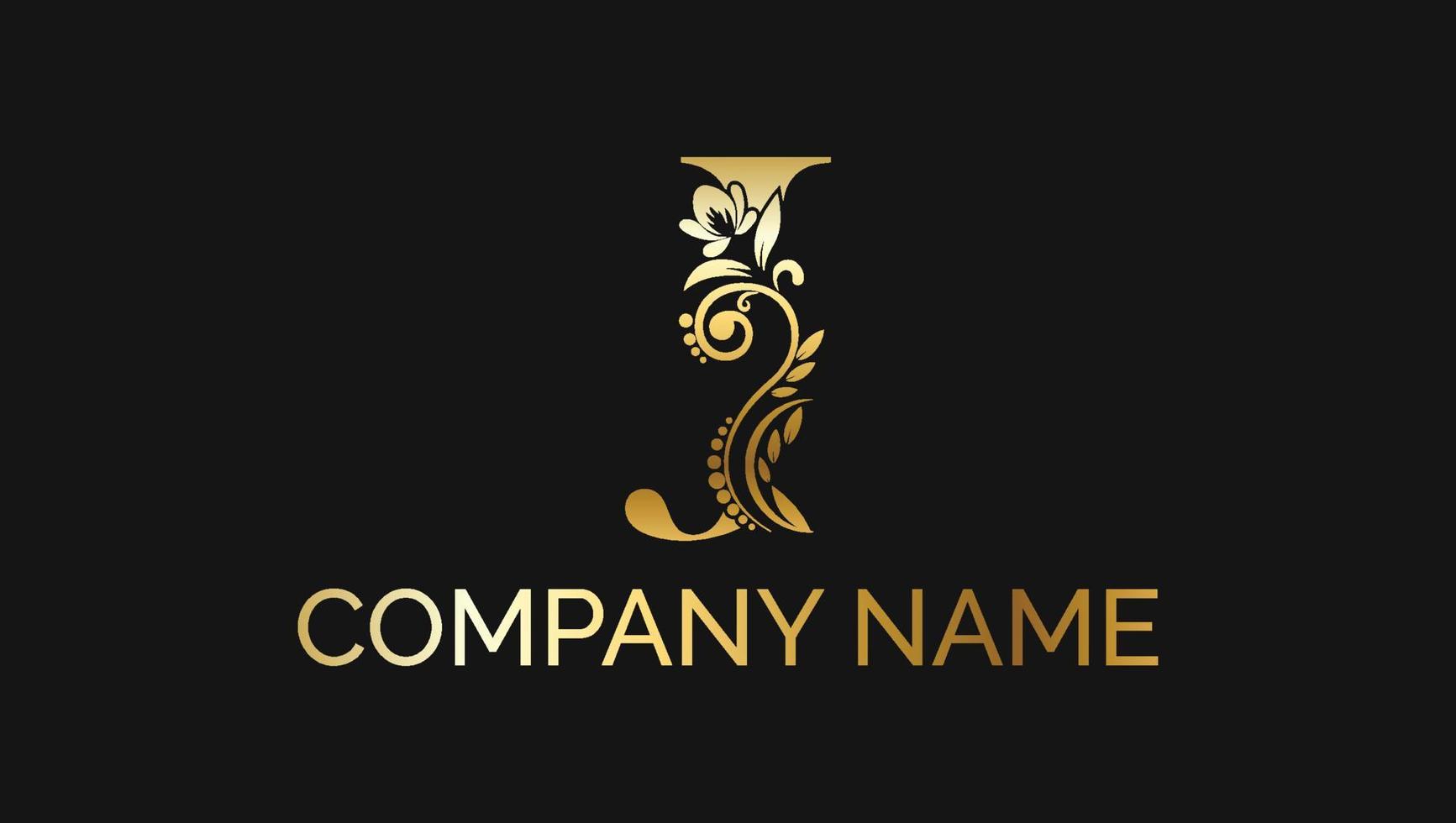 Letter J Luxury Decorative Alphabetic Golden ABC Monogram Logo vector