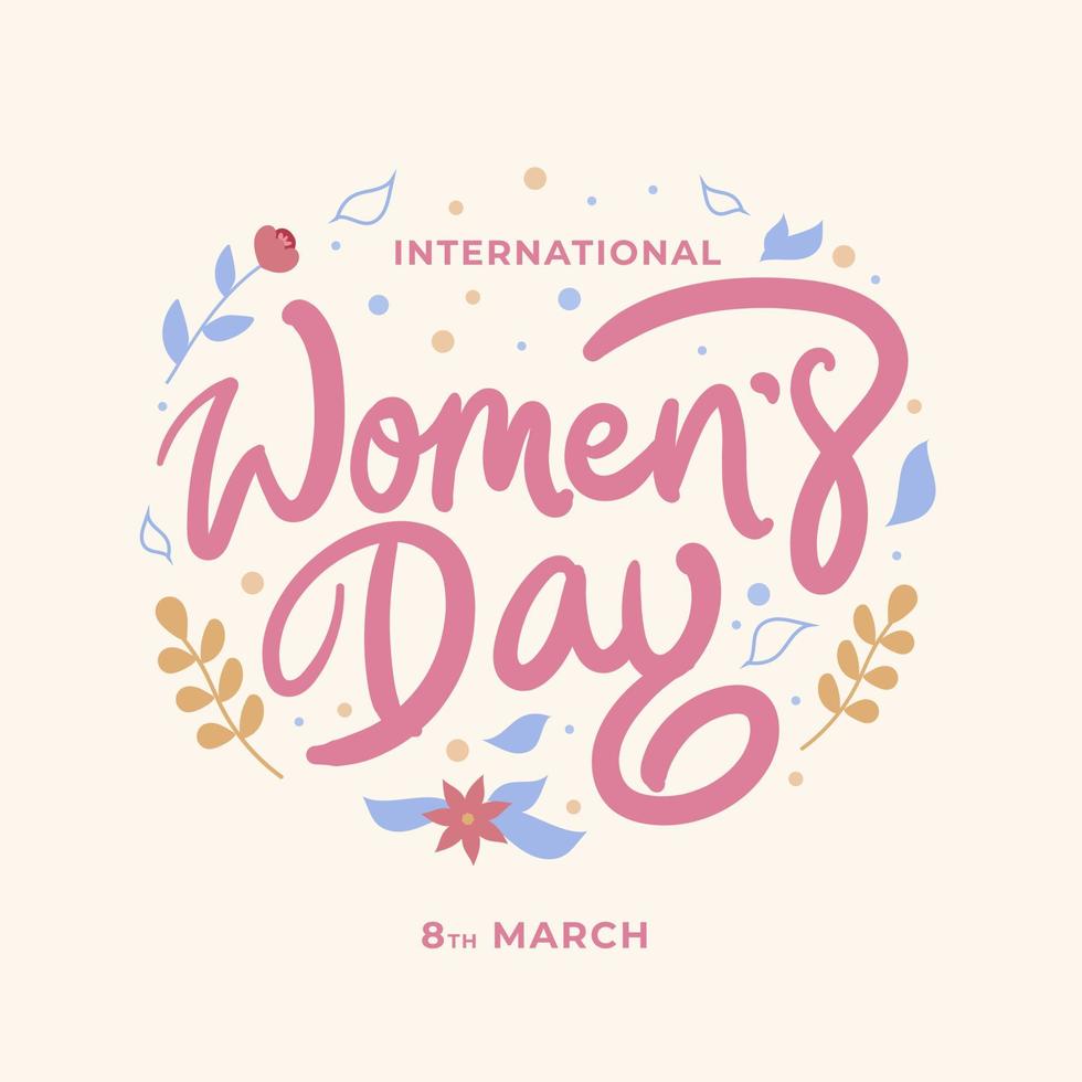Lettering international women's day background vector