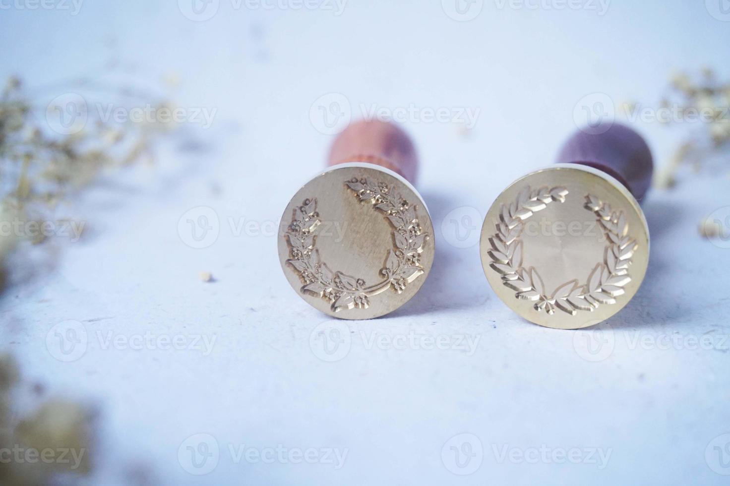 pretty wax coins for a vintage look for wedding or invitation decoration photo