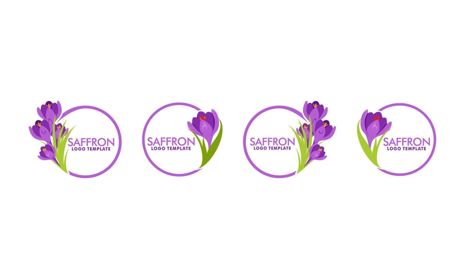 set of saffron logo template, saffron vector isolated on white background
