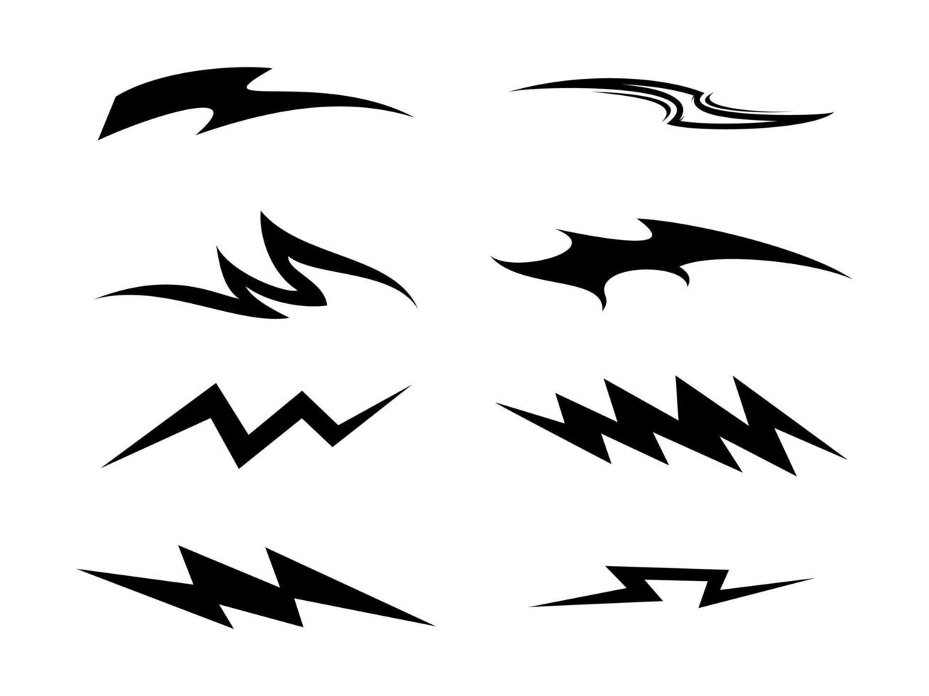 Sports stripes, car stickers black color. Racing decals for tuning. vector