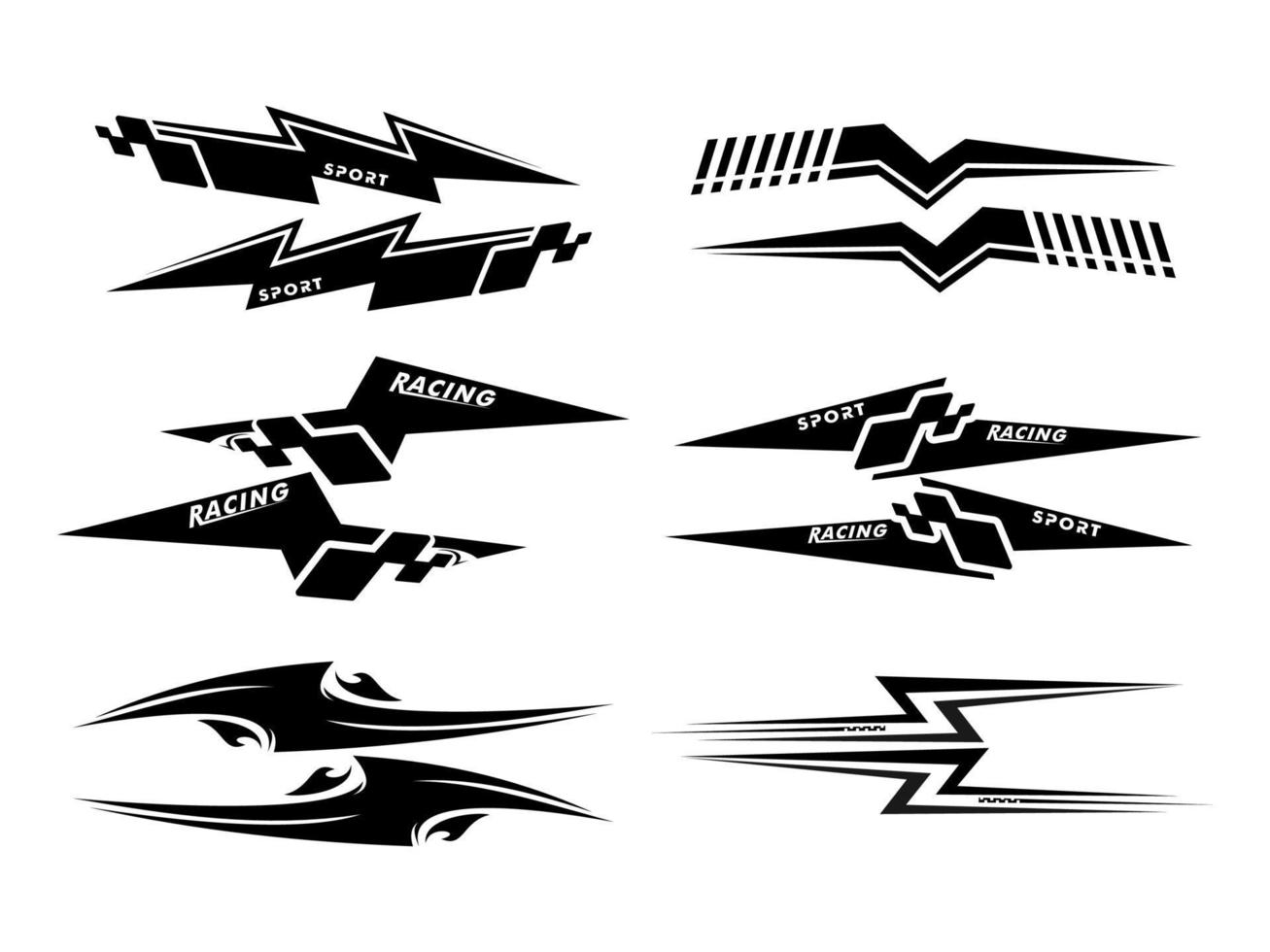 Sports stripes, car stickers black color. Racing decals for tuning.  20928753 Vector Art at Vecteezy