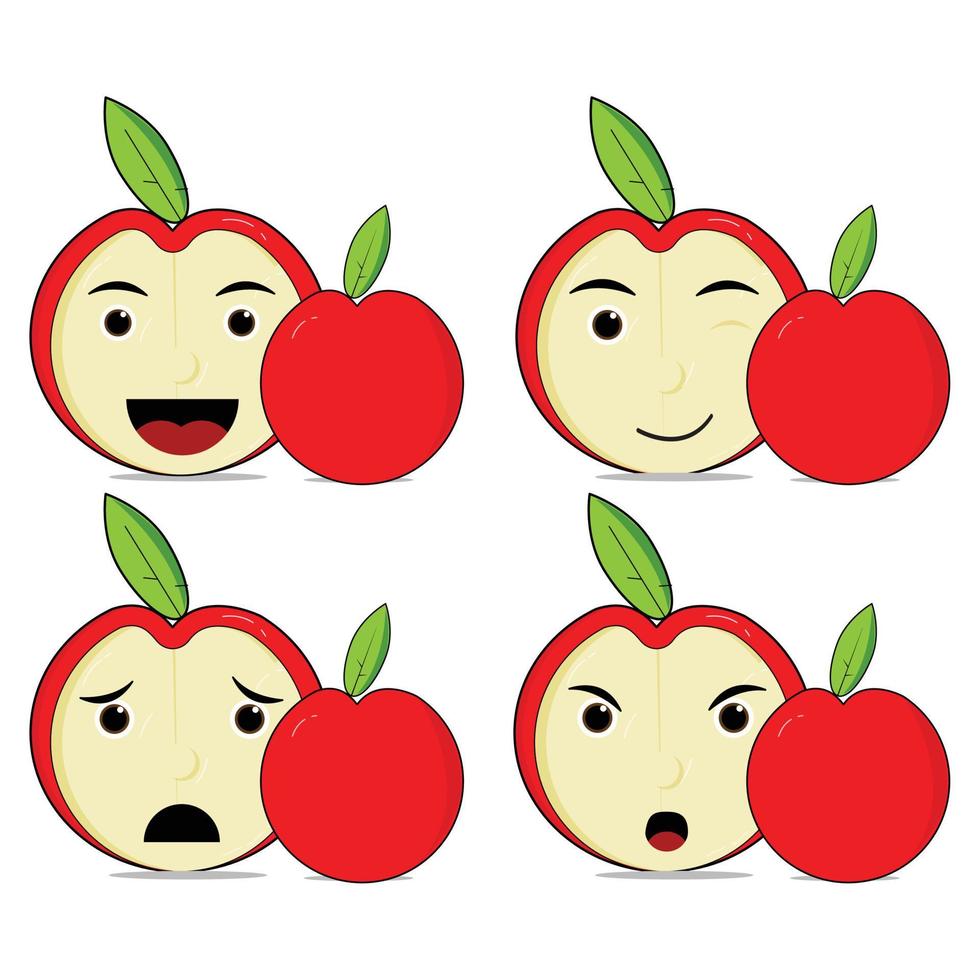 vector emoji manzana blanco antecedentes