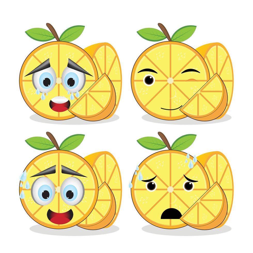 orange emoticon and illustration on white background vector