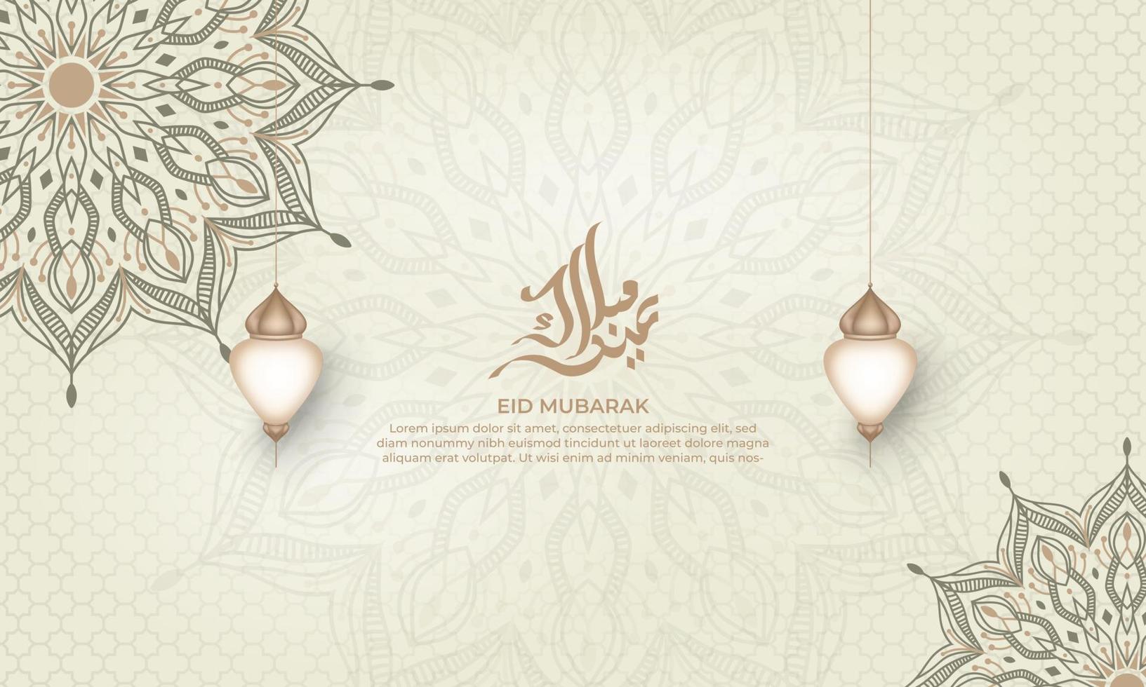 eid mubarak background with mandala for background, greeting card , poster vector