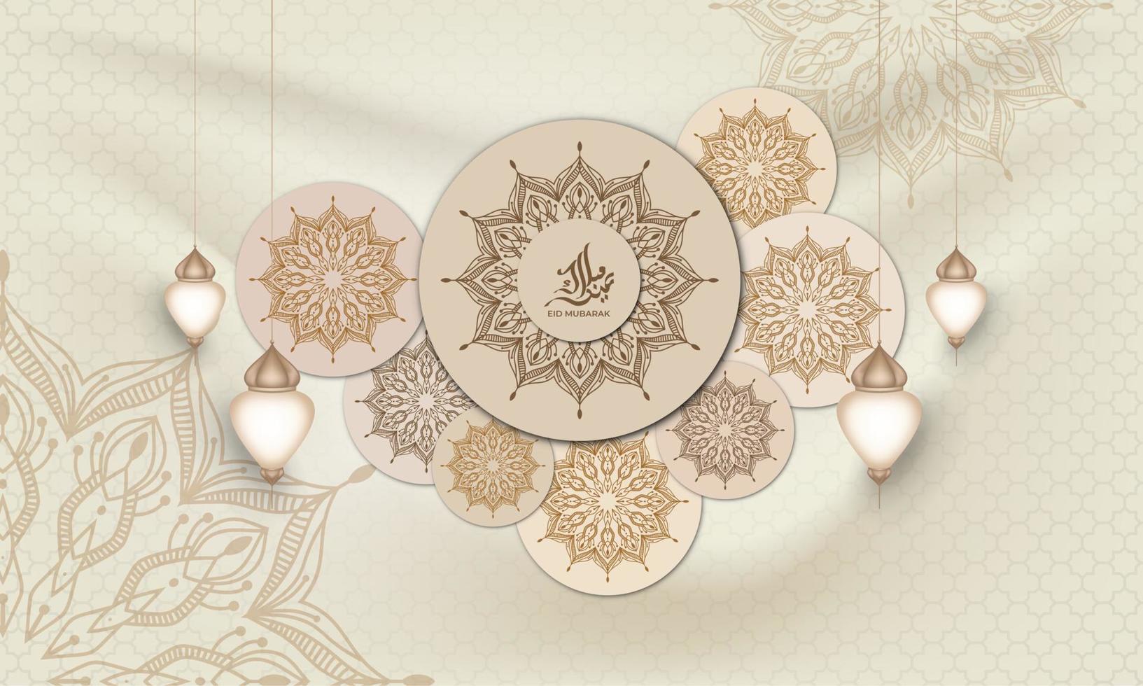 eid mubarak background with mandala for background, greeting card , poster vector