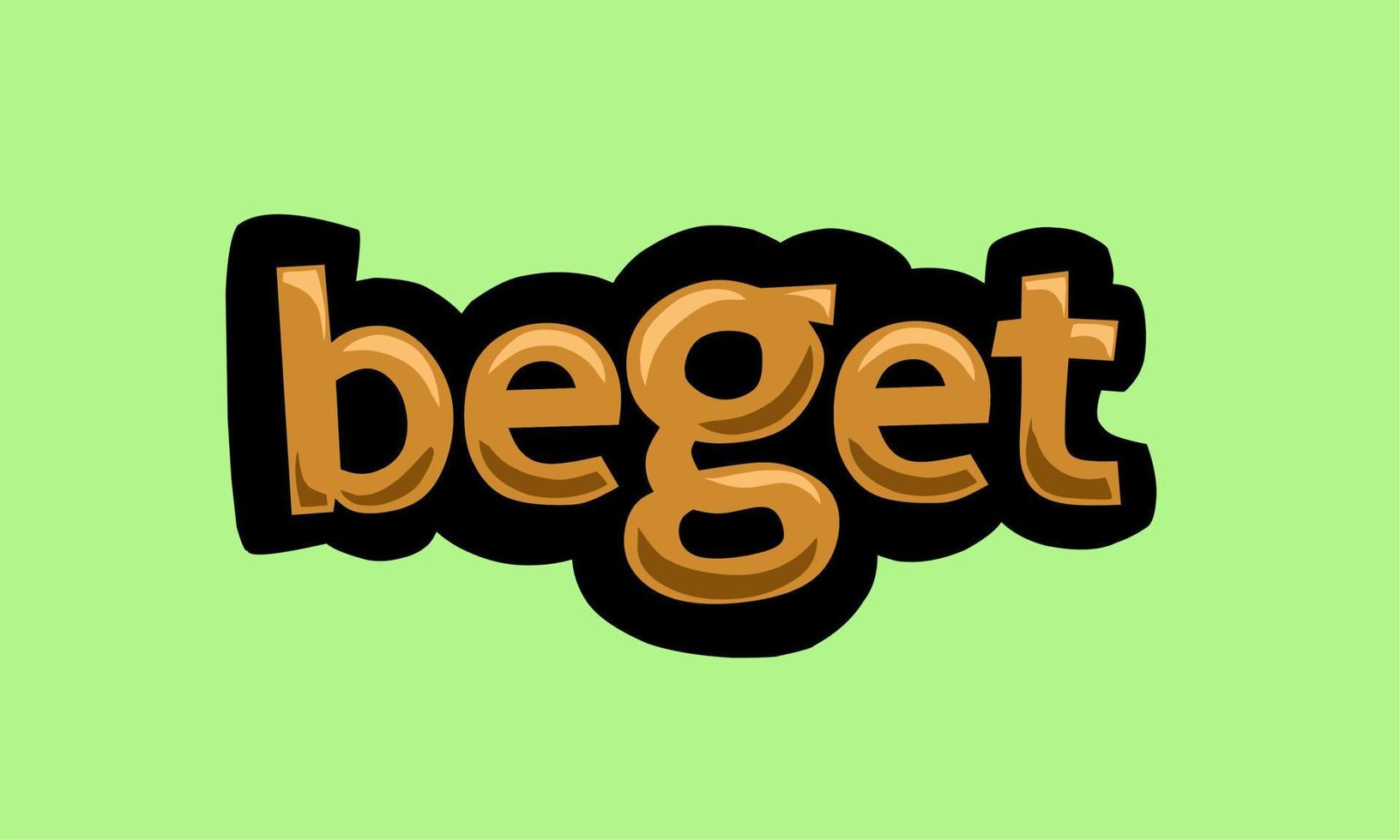 beget writing vector design on a green background