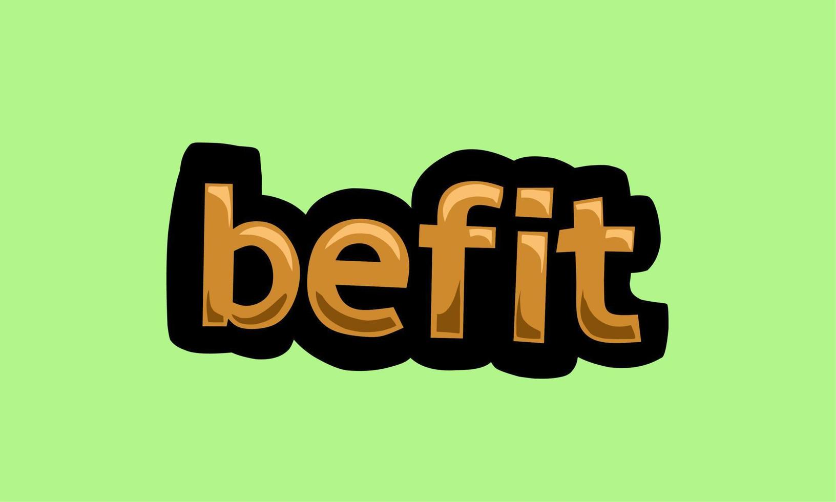 befit writing vector design on a green background
