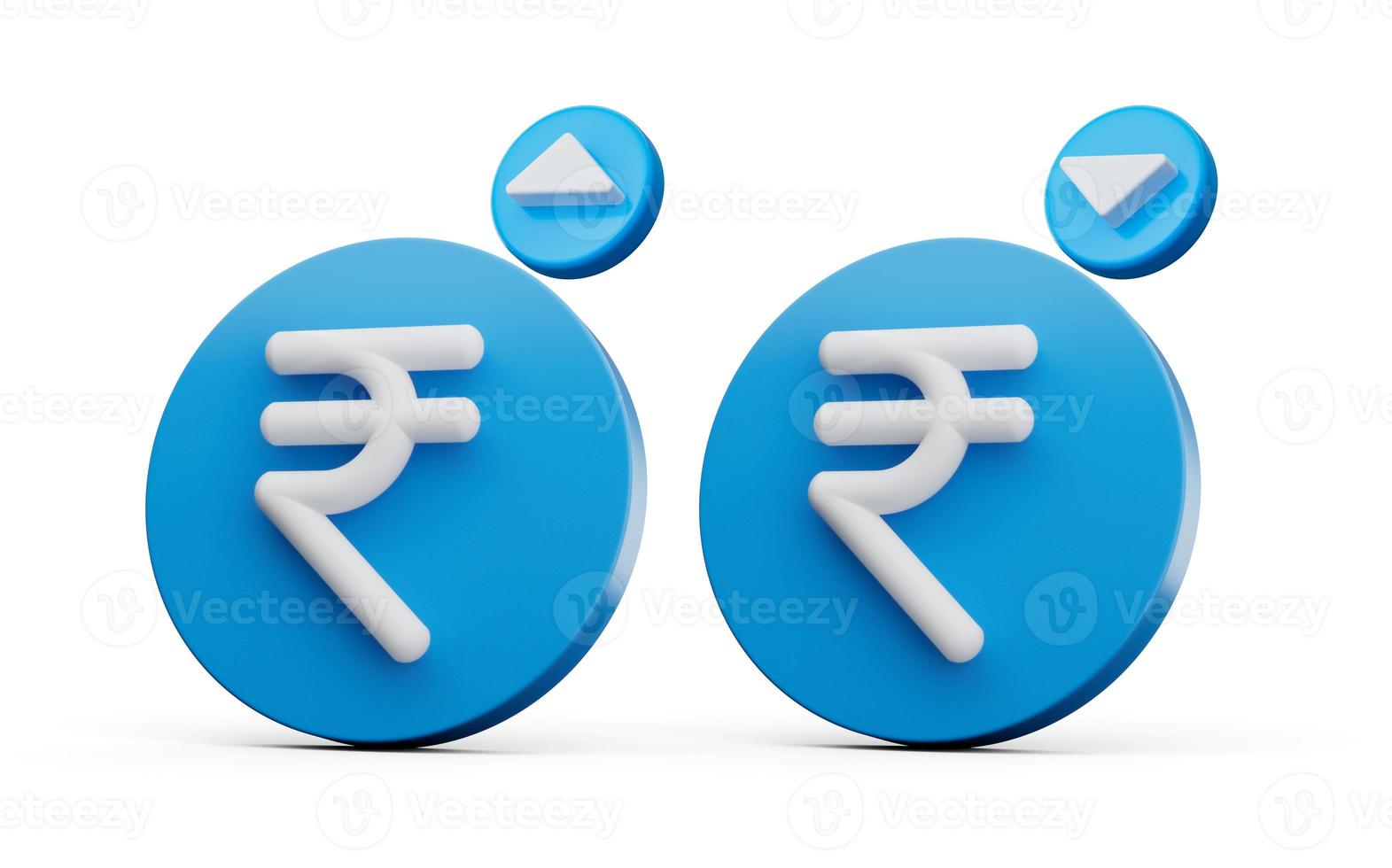 Indian rupee icon isolated. Illustration of rupee icon. Indian money. Financial currency blue symbol 3d illustration photo