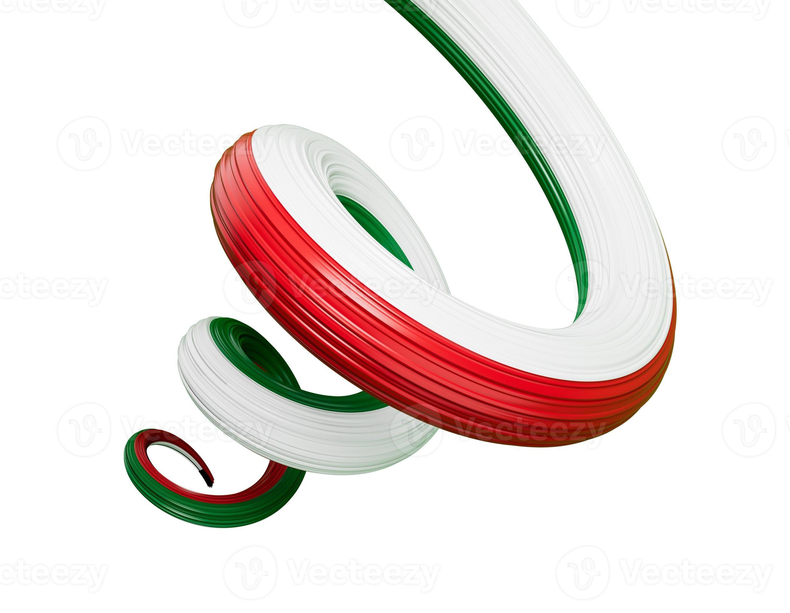 3d Flag of Kuwait, 3d Spiral Glossy Ribbon Of Kuwait Isolated On White