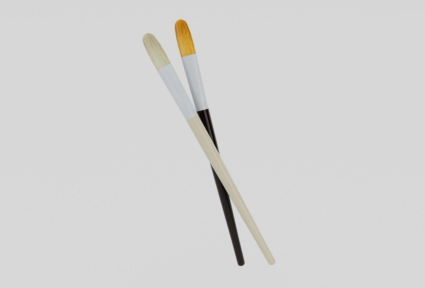 paint brush minimal 3d illustration on white background. photo