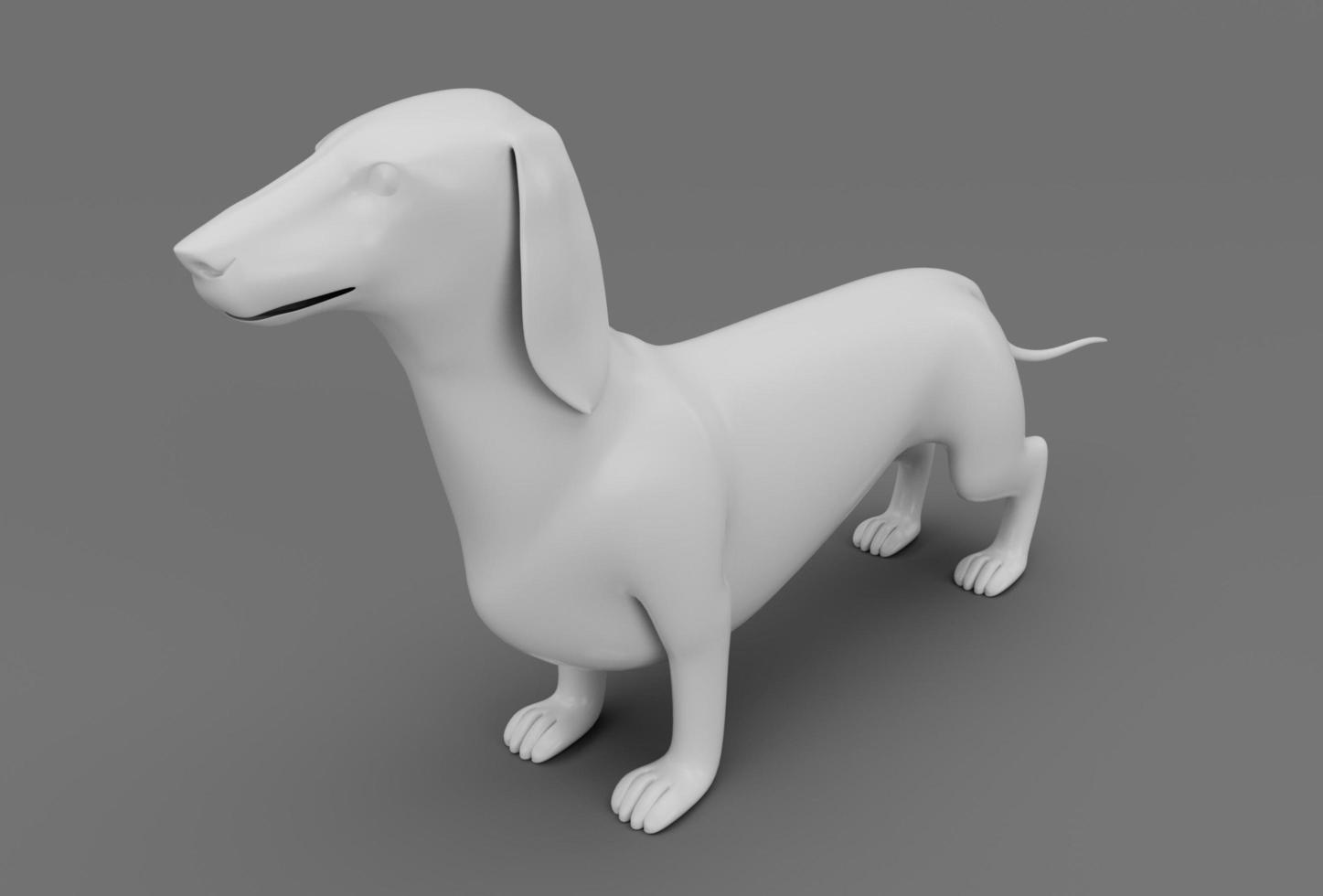 dog 3d rendering on white background minimal 3d illustration photo