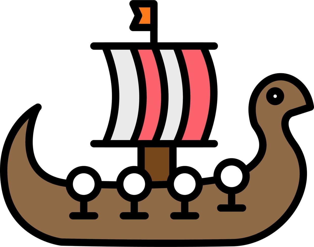 icono de vector de barco vikingo