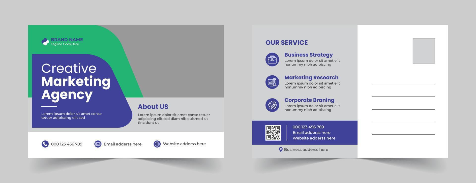 Corporate Business Postcard Design Template Free Vector