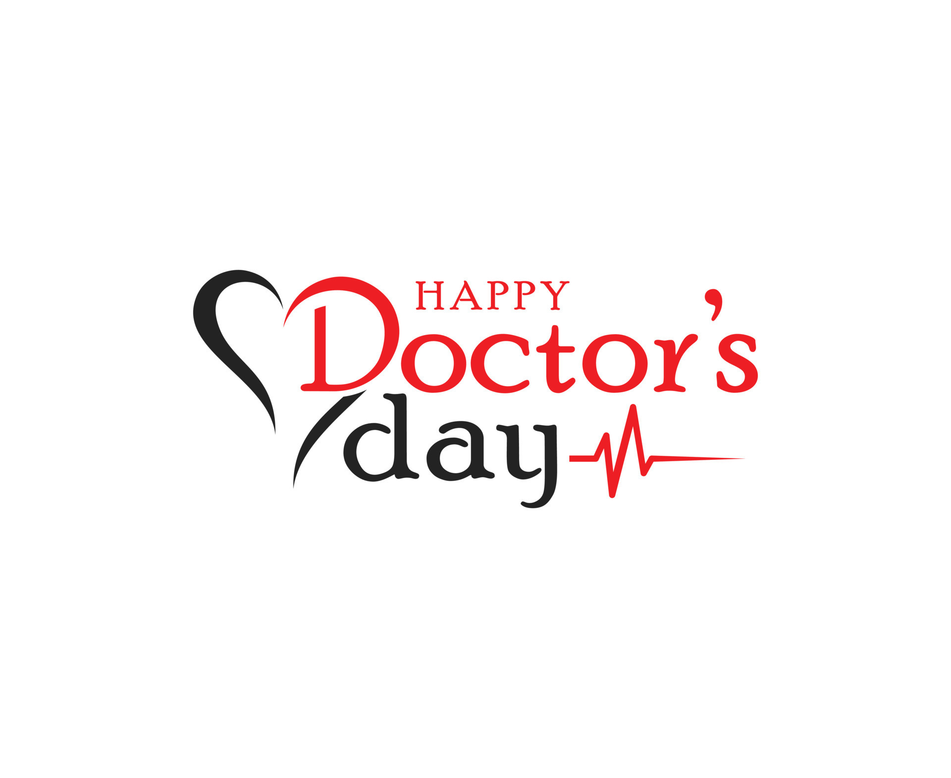 World, international happy Doctor's Day flat vector logo design
