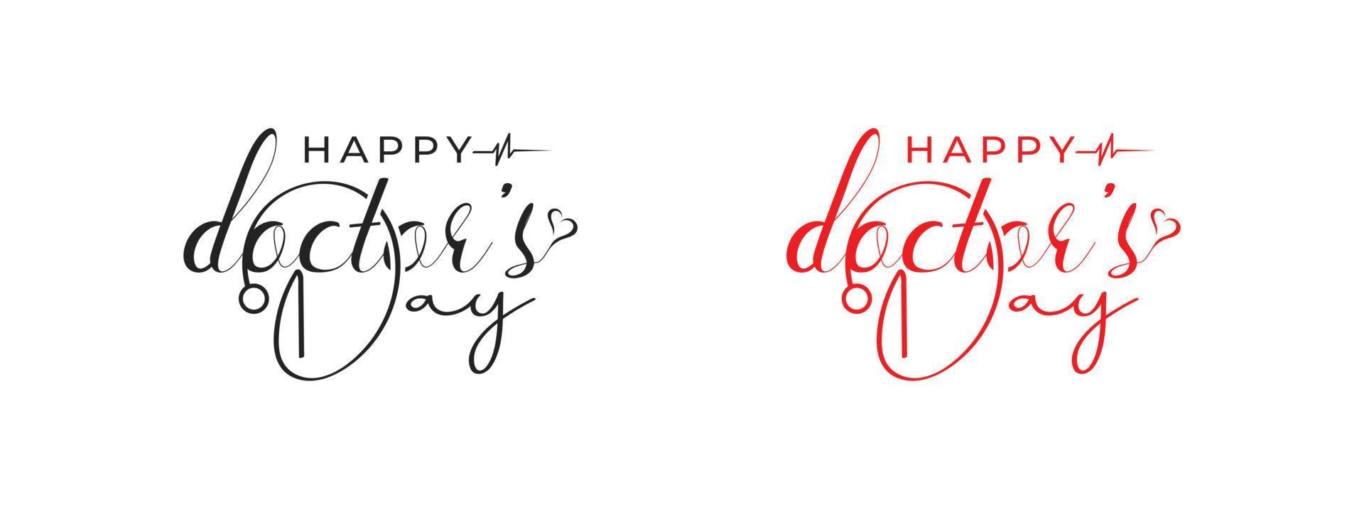 World, international or world happy Doctor's Day flat vector logo design, national doctors day