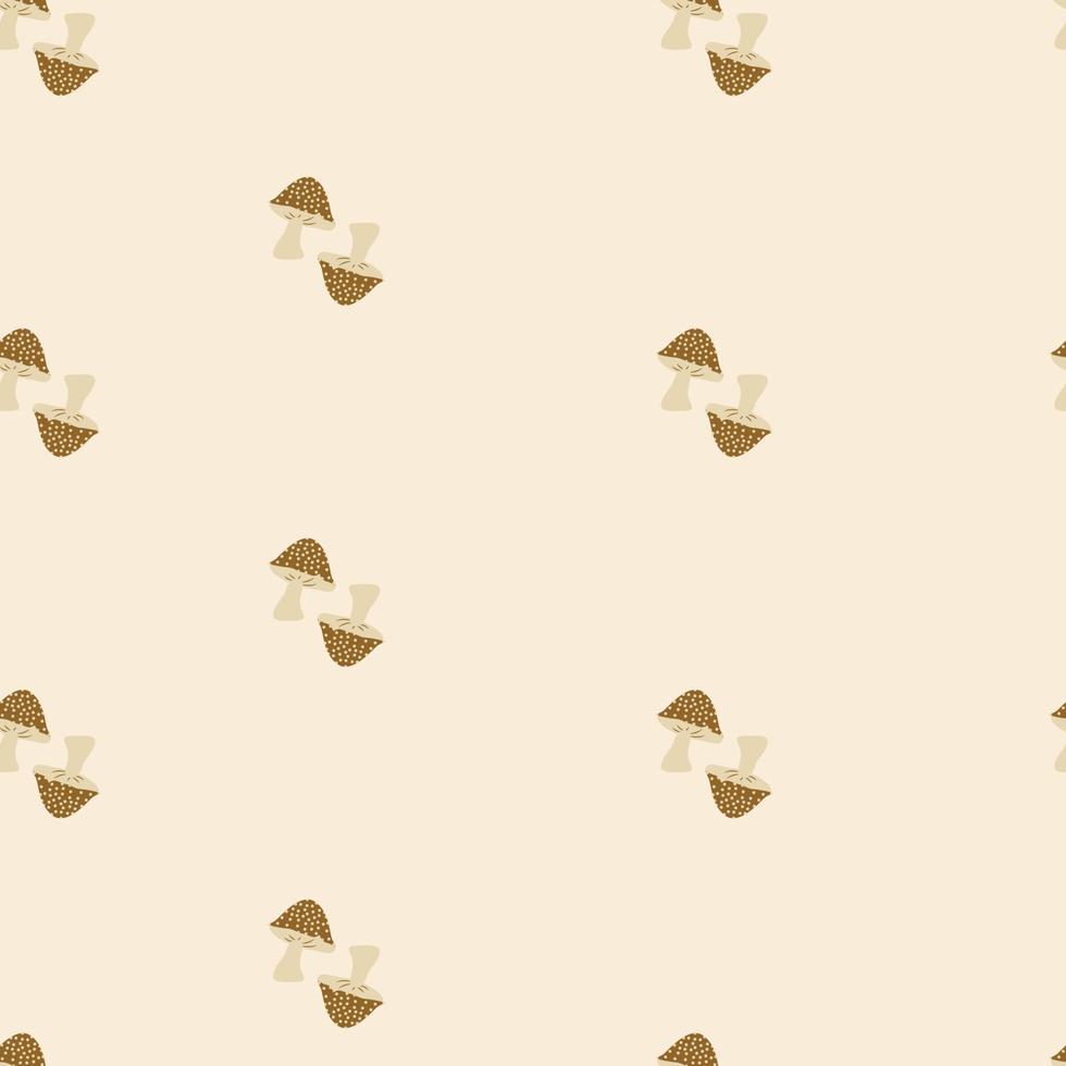 Mushroom and flower seamless pattern. Simple and elegant hand drawn design. Colorful vector illustration.