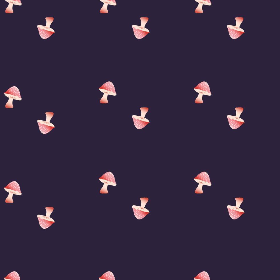 Mushroom and flower seamless pattern. Simple and elegant hand drawn design. Colorful vector illustration.
