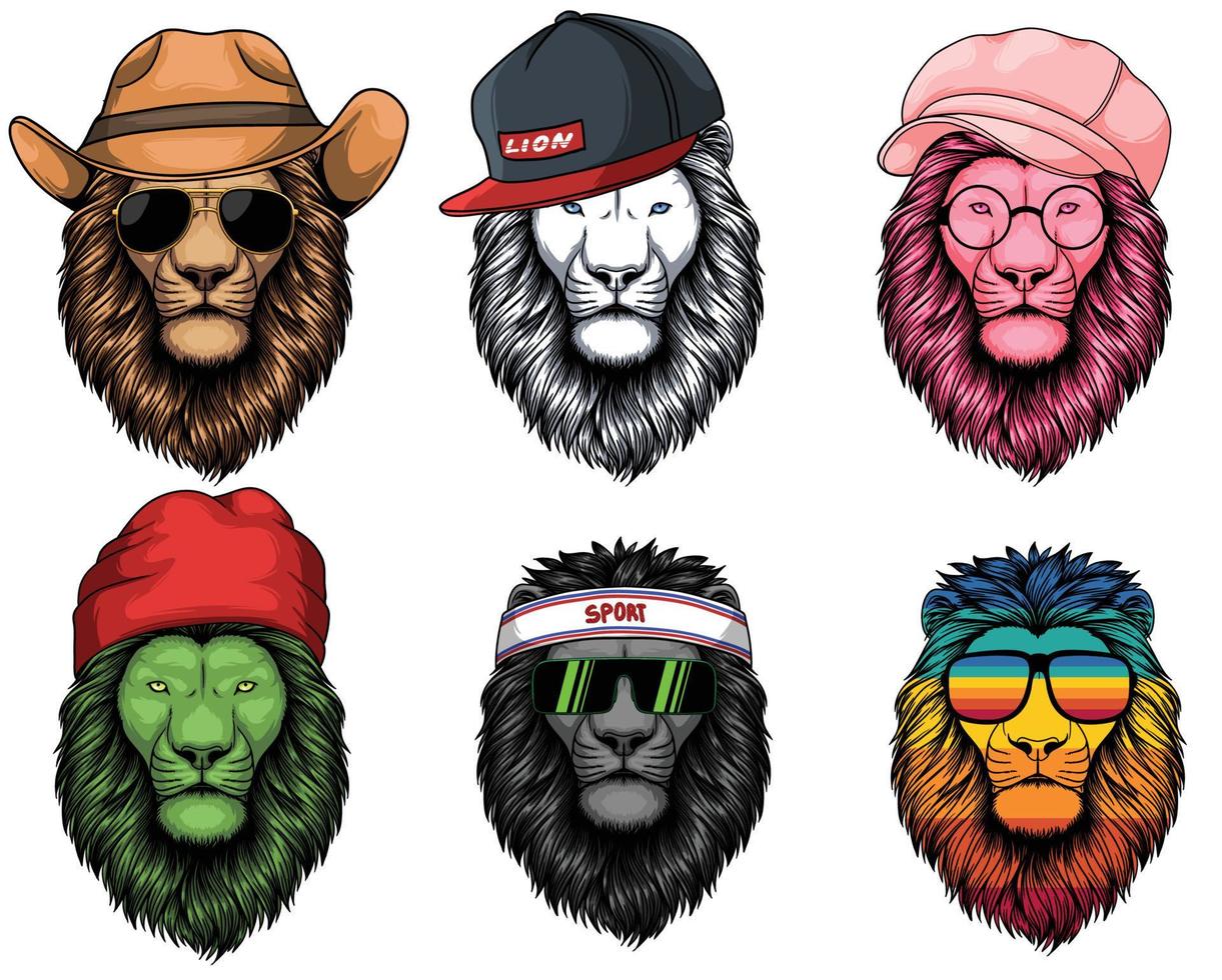 Lion fashion set collection vector