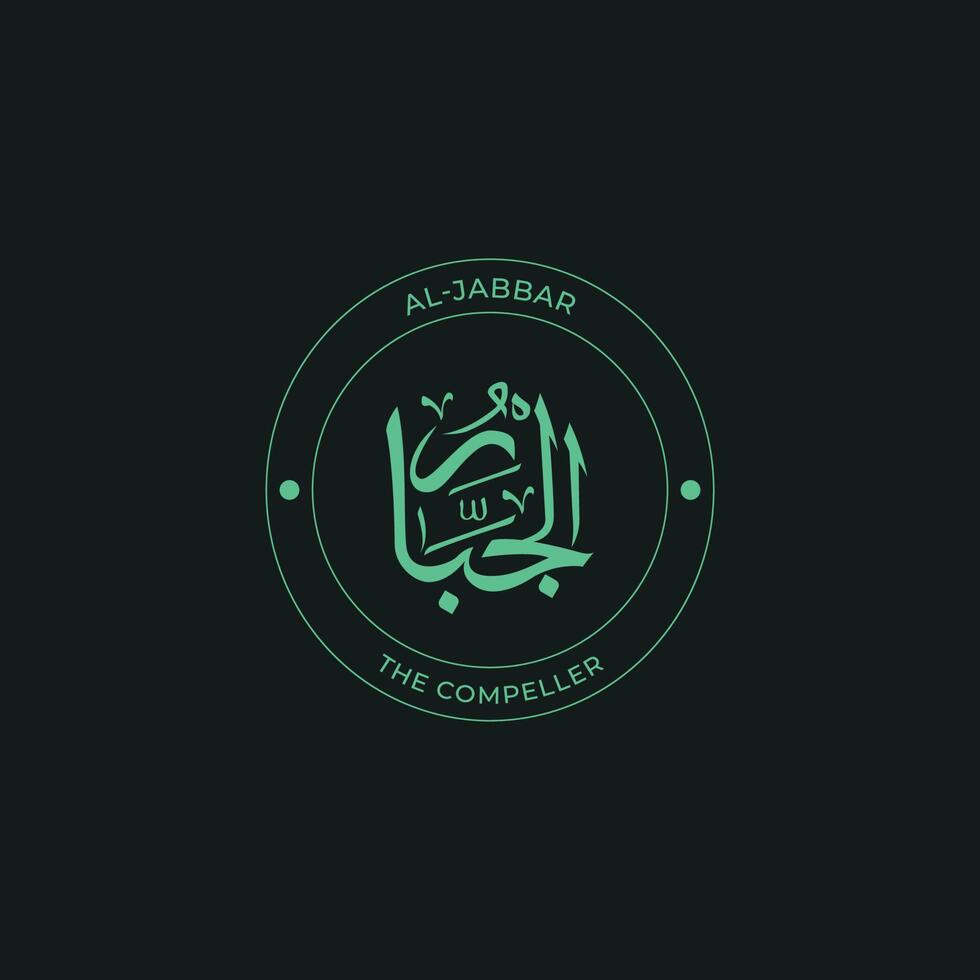 Allah's Name with meaning in Arabic Calligraphy Style vector