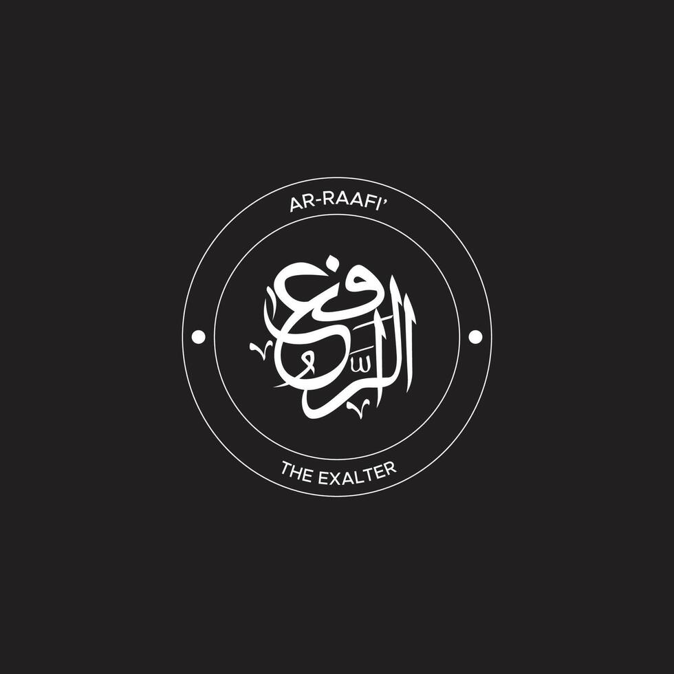 Allah's Name with meaning in Arabic Calligraphy Style vector