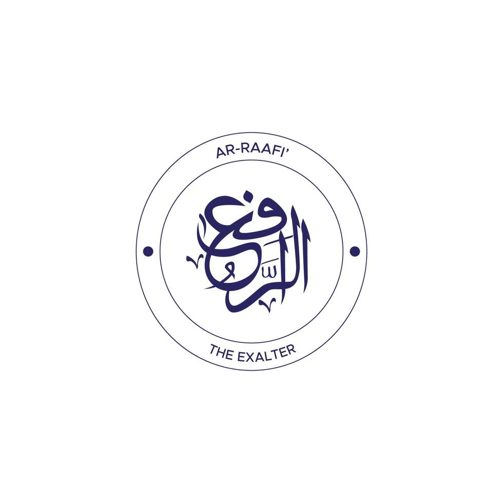 Allah's Name with meaning in Arabic Calligraphy Style vector