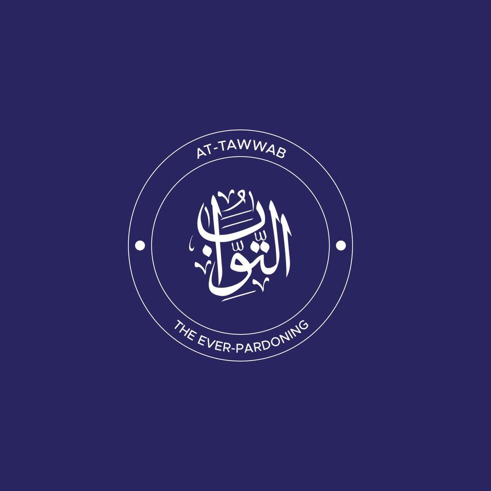 Allah's Name with meaning in Arabic Calligraphy Style vector