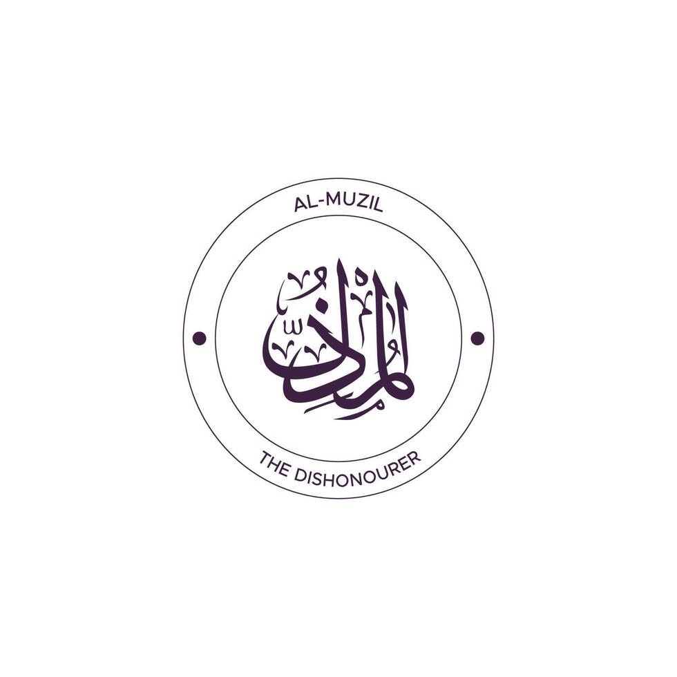 Allah's Name with meaning in Arabic Calligraphy Style 20931458 Vector