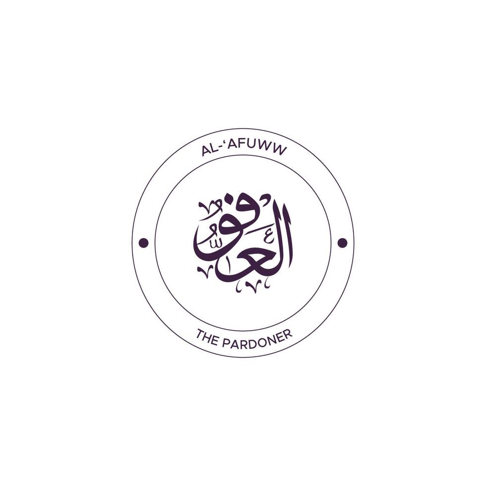 Allah's Name with meaning in Arabic Calligraphy Style 20931933 Vector