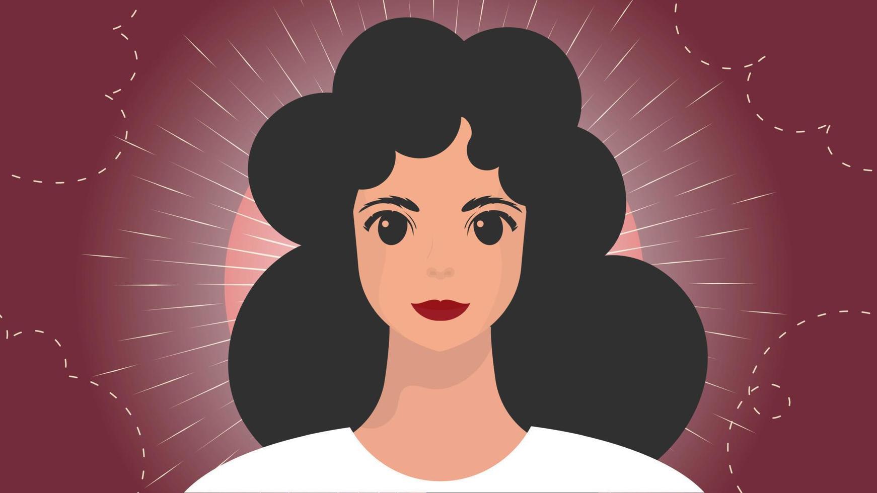 Banner with a girl close-up. The concept of the movement for the empowerment of women. Vector illustration.