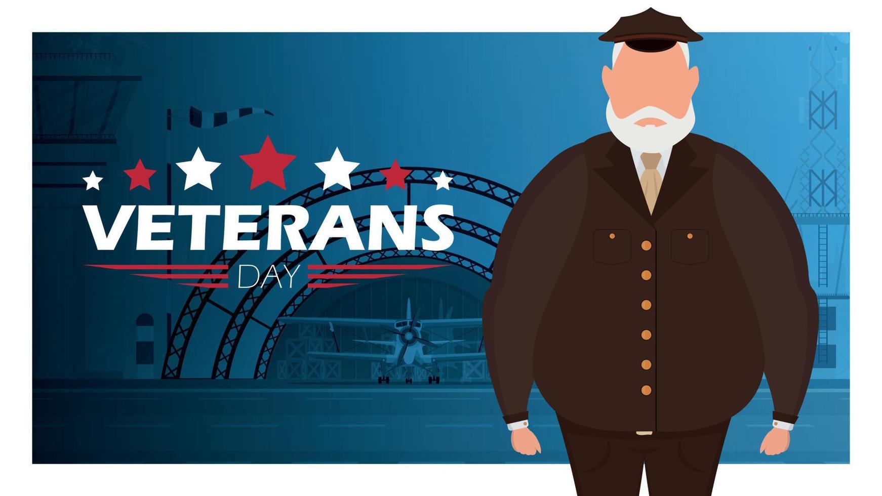 Day of veterans with the best soldier. Vector illustration.