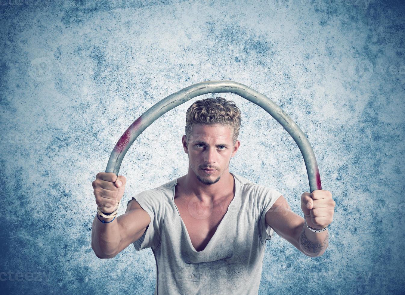 Determination concept with strong man photo