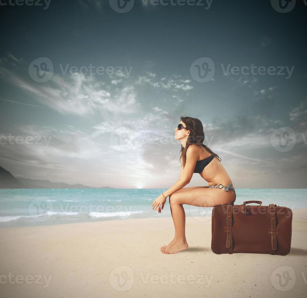 Beach relax concept photo
