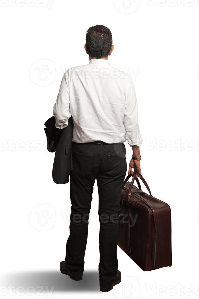 Businessman with suitcase photo