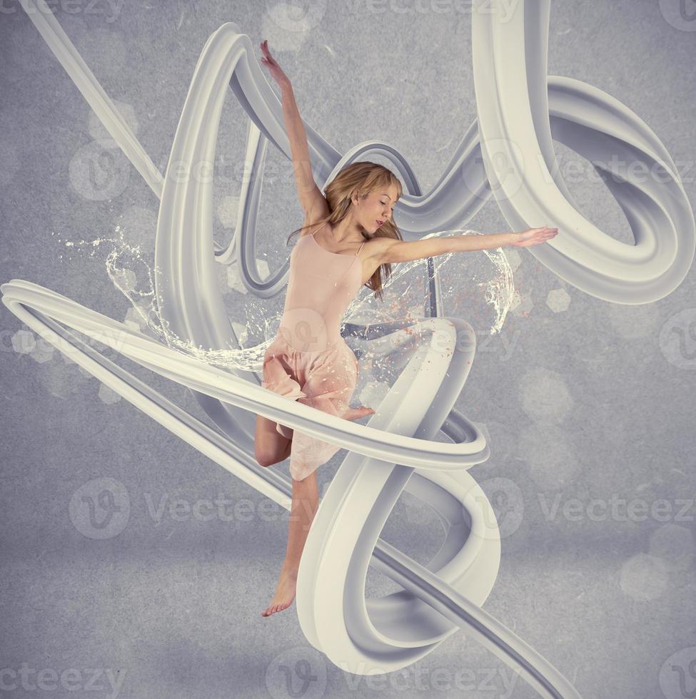 Beautiful woman Dancing photo