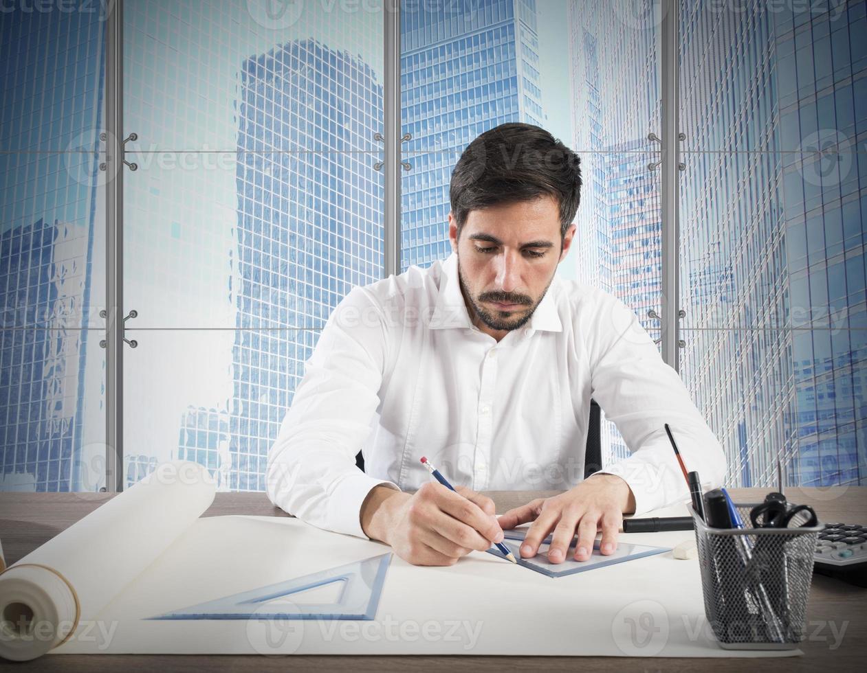 Architect designs a project photo