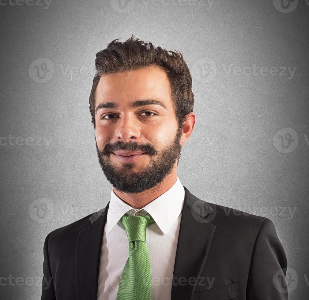 Smiling businessman close-up portrait photo