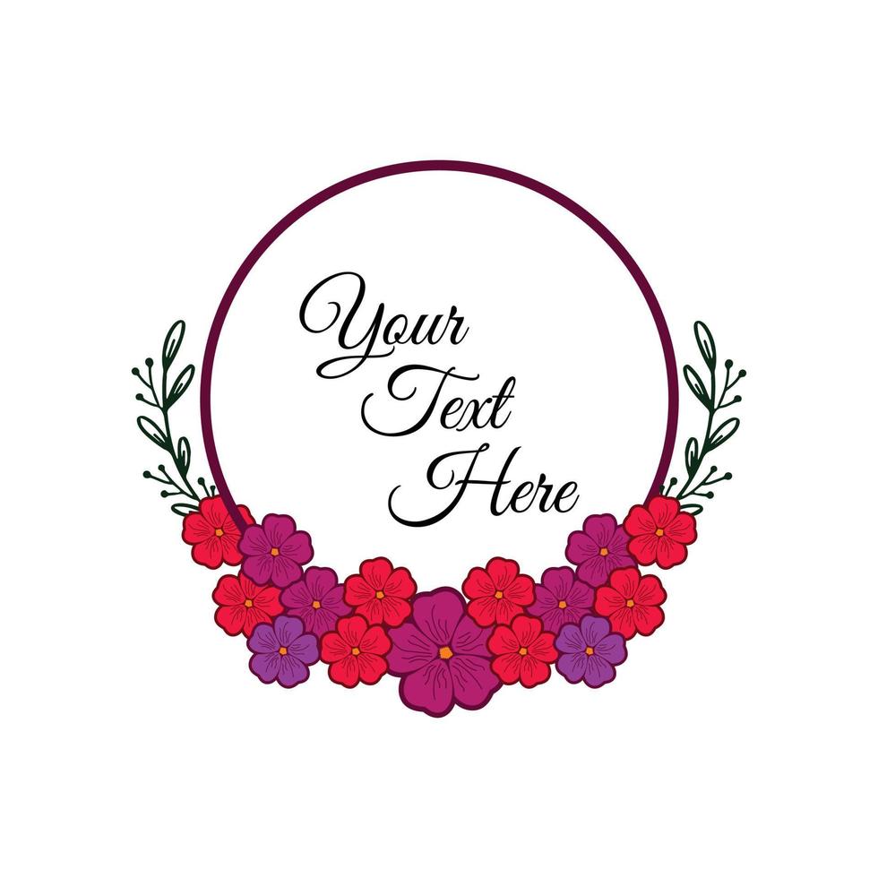 happy Women's day flower background, floral wreath style vector