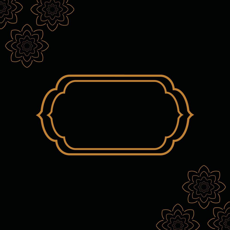 luxury golden arabic islamic text box title frame border set with ornamental illustration vector