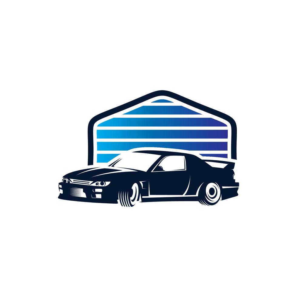 deriva coche logo diseño, deriva carreras ilustración vector