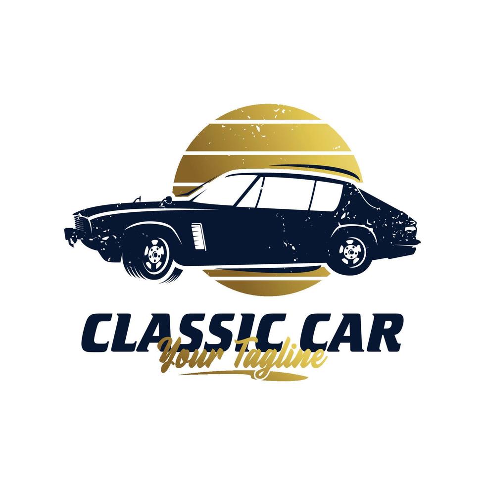 coche clásico logo diseño modelo vector