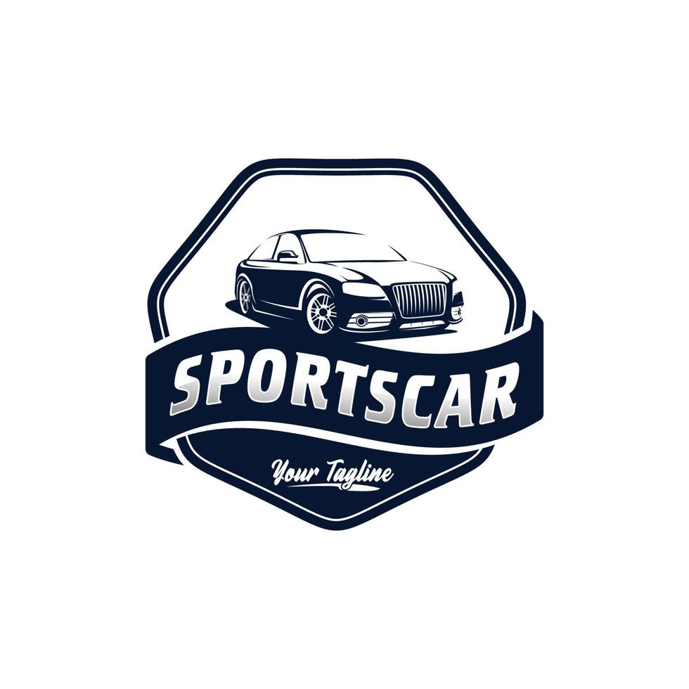 Vintage sport car logo design template vector