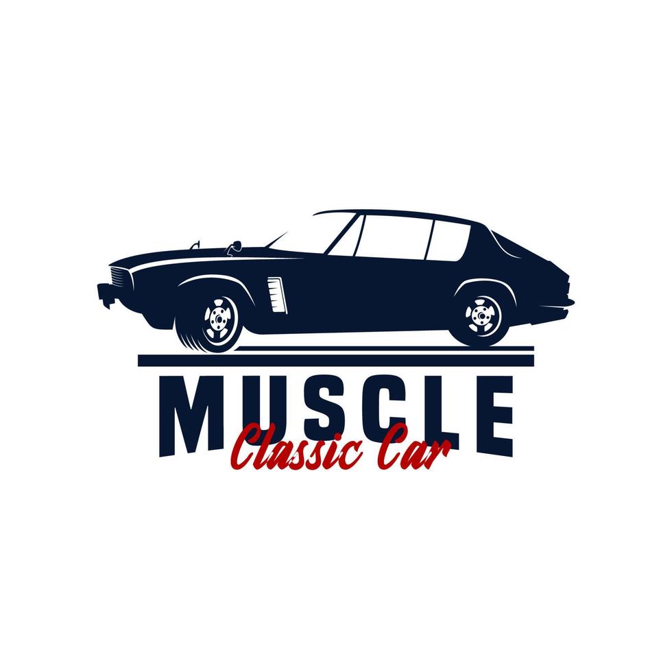 Muscle car logo template vector design