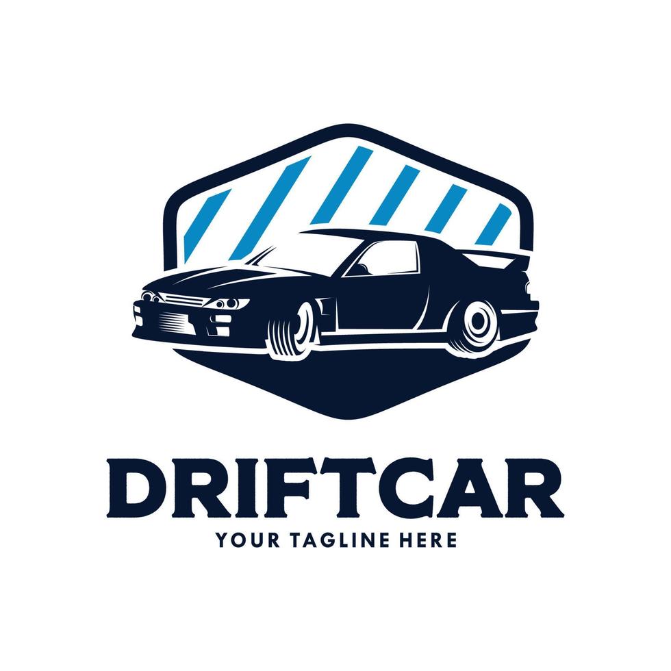 deriva coche logo diseño, deriva carreras ilustración vector