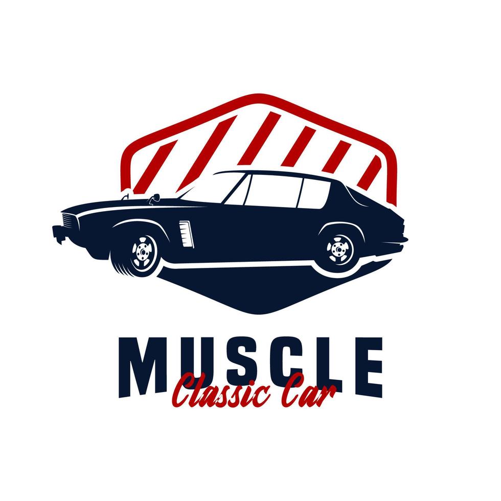 músculo coche logo modelo vector diseño