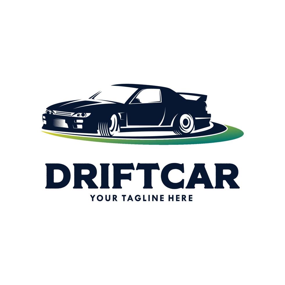 drift car logo design, drift racing illustration vector