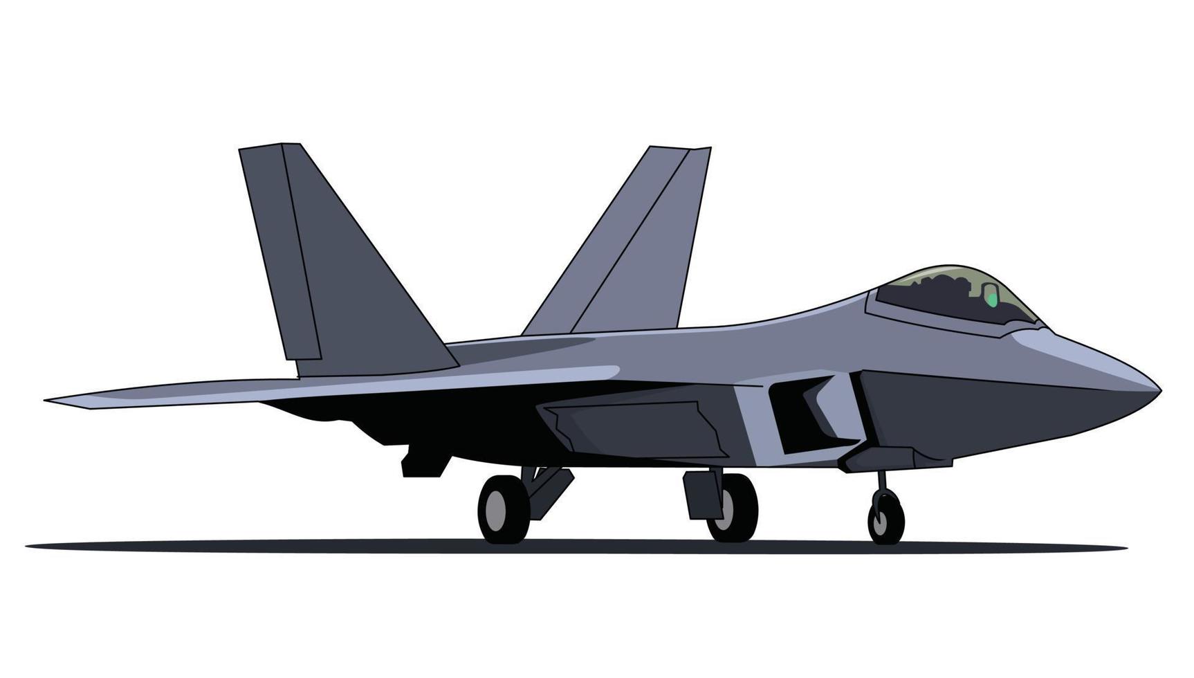 US F22 raptor stealth jet fighter illustration vector