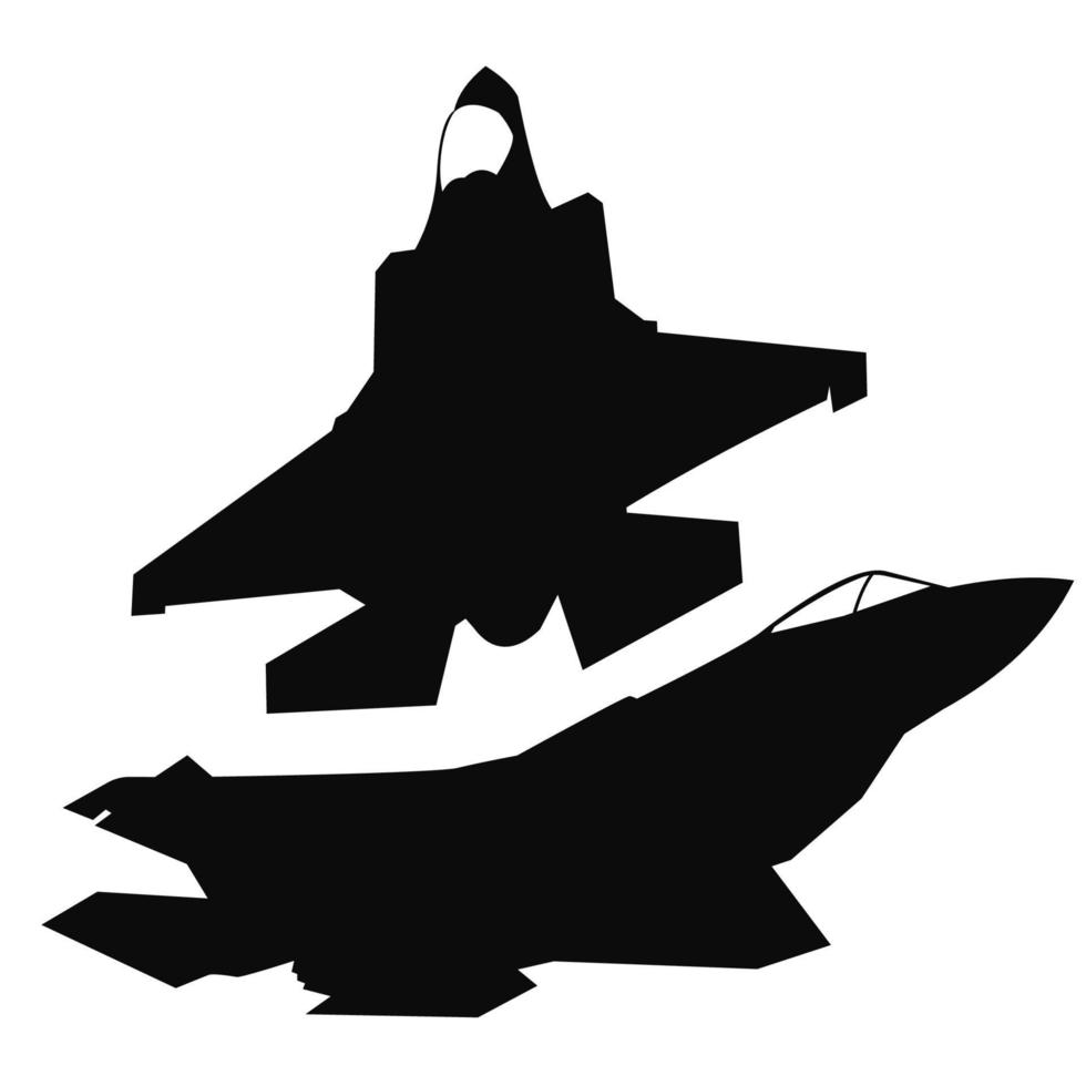 nato stealth jet fighter silhouette vector